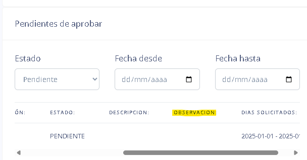 Figura 6. Seguimiento del estado de solicitudes del empleado