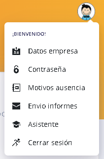 Figura 1. Opciones de usuario