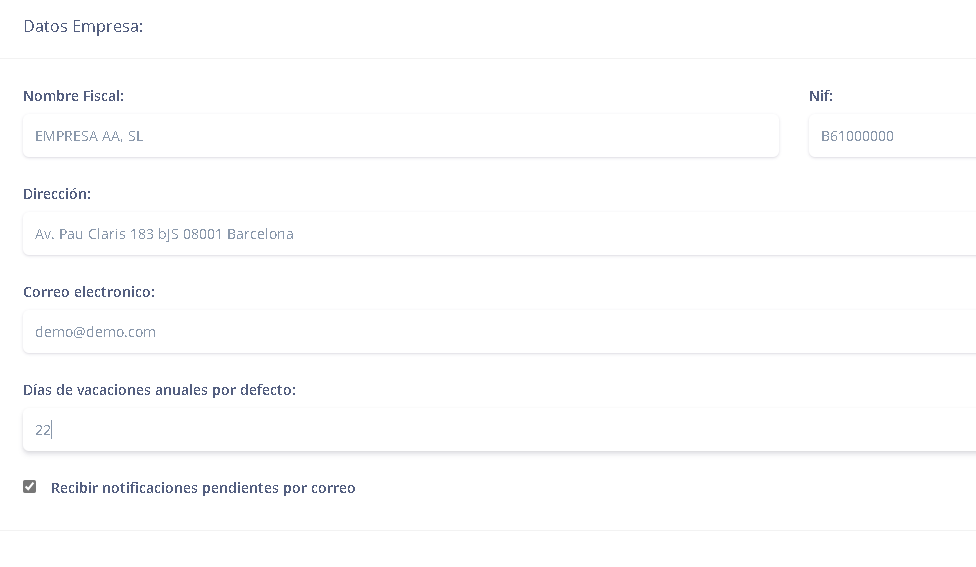 Figura 2. Datos de empresa